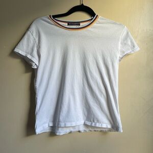 Brandy Melville cotton Tee rainbow collar “one size”